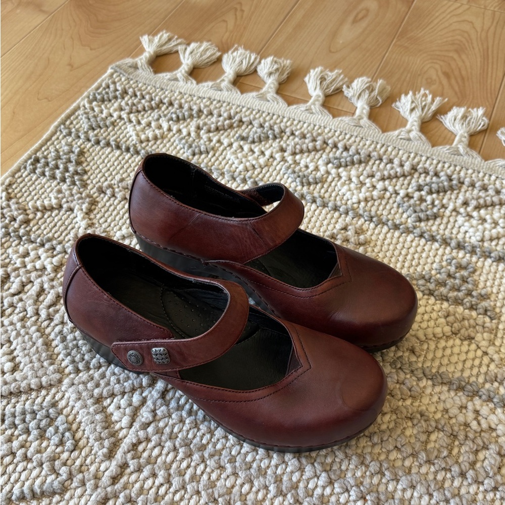 Dansko‎ Tandy Mary Jane Cordovan Burnished Clog Size EU 39 Chunky Casual